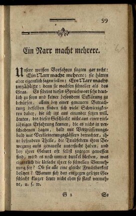Ein Narr macht mehrere.