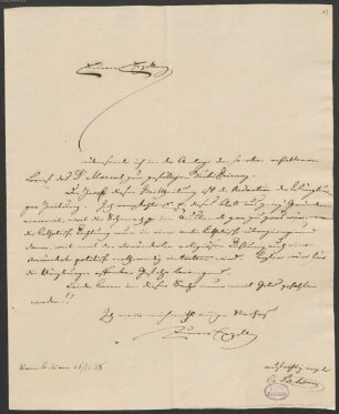 Karl von Abel (1788-1859), Nachlass: Briefe von August von Rechberg an Karl von Abel - BSB Abeliana 2. Rechberg, August von
