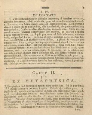 Caput II. Ex metaphysica.