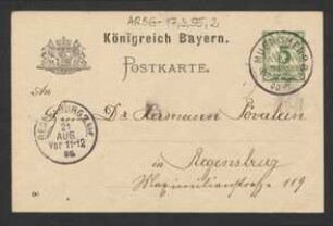 Brief von Hermann Ross an Hermann Poeverlein