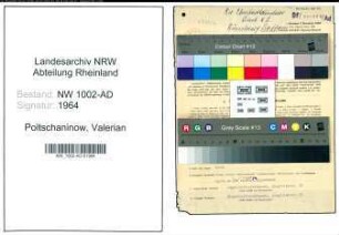 Entnazifizierung Valerian Poltschaninow, geb. 03.03.1909 (Abteilungsl.)