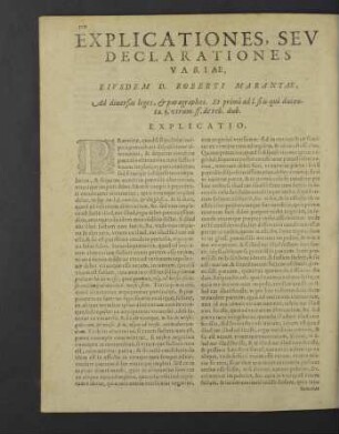 Explicationes, seu declarationes variae