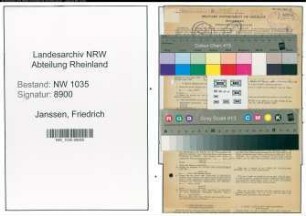 Entnazifizierung Friedrich Janssen , geb. 07.01.1903 (Steiger)