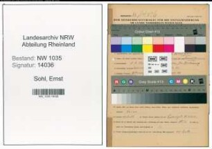 Entnazifizierung Ernst Sohl , geb. 01.03.1901 (Steiger)