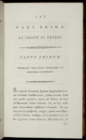 Pars Prima. De Phocis in Genere
