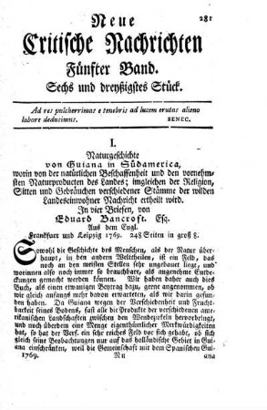 Sechs und dreyßigstes Stück.