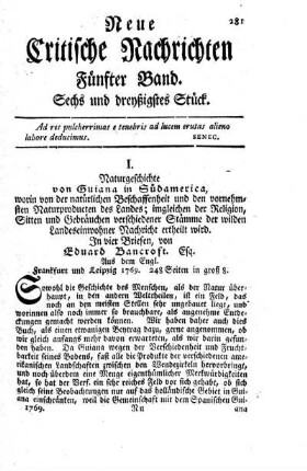 Sechs und dreyßigstes Stück.