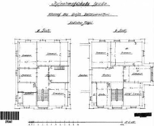 Lauda: Empfangsgebäude Verwaltungsgebäude Grundriß 2.u.3.Stock (südl.Flügel)