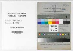 Entnazifizierung Friedrich Heinz , geb. 03.01.1893 (Bahnfahrer)