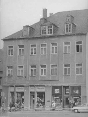 Annaberg-Buchholz, Kleine Kirchgasse 2. Wohn- und Geschäftshaus. Straßenansicht (vom Markt)