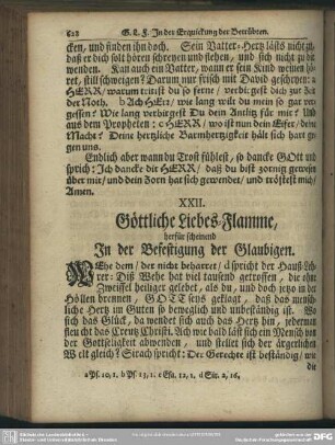XXII. Göttliche Liebes-Flamme, herfür scheinend In der Befestigung der Glaubigen