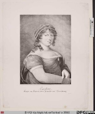 Bildnis Caroline (Amalie Elisabeth), Königin von Großbritannien, Irland u. Hannover, geb. Prinzessin von Braunschweig