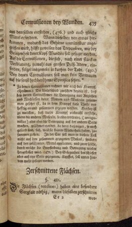 Zerschnittene Flächsen. - Vergifftete Wunden. §. 481. - §. 532.