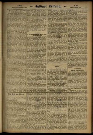 Zweite Ausgabe vom Samstag, den 01. Februar 1913.