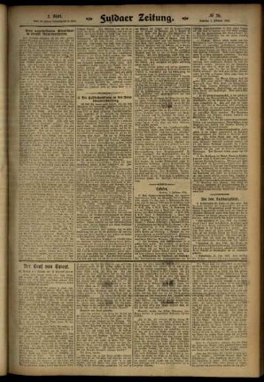 Zweite Ausgabe vom Samstag, den 01. Februar 1913.