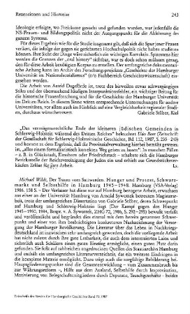 Wildt, Michael :: Der Traum vom Sattwerden, Hunger und Protest, Schwarzmarkt und Selbsthilfe in Hamburg 1945 - 1948 : Hamburg, VSA-Verlag, 1986