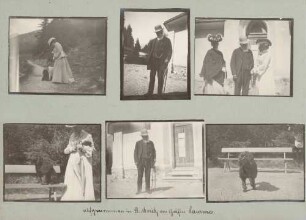 links oben: Großherzogin Luise von Baden mit Pudel in St. Moritz Mitte oben: Großherzog Friedrich I. von Baden in St. Moritz rechts oben: Großherzog Friedrich I. von Baden, Großherzogin Luise und Begleitung in St. Moritz links unten: Großherzogin Luise von Baden mit Pudel in St. Moritz Mitte unten: Großherzog Friedrich I. von Baden in St. Moritz rechts unten: Pudel von Großherzogin Luise von Baden in St. Moritz