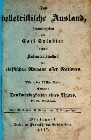 Denkwürdigkeiten eines Arztes, [1,]17/20
