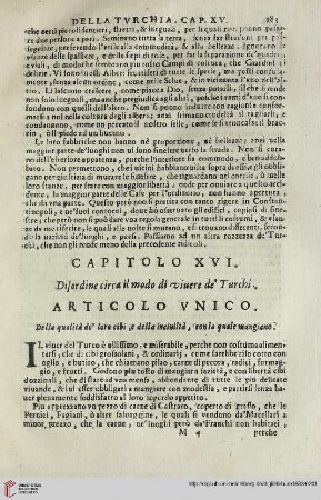 Capitolo XVI. Disordine circa il modo di viuere de'Turchi