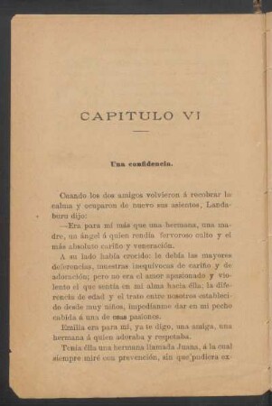 Capítulo VI - Una confidencia.
