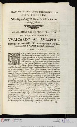 Sectio IV: Astrologia Aegyptiorum & Chaldæorum hieroglyphica