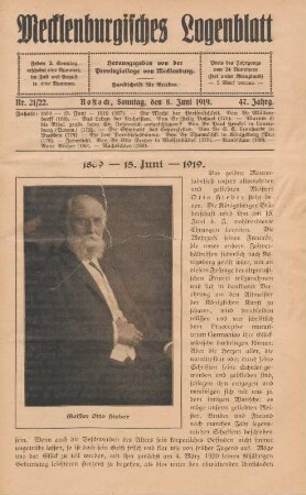 Nr. 21/22. Rostock, Sonntag, den 8. Juni 1919.