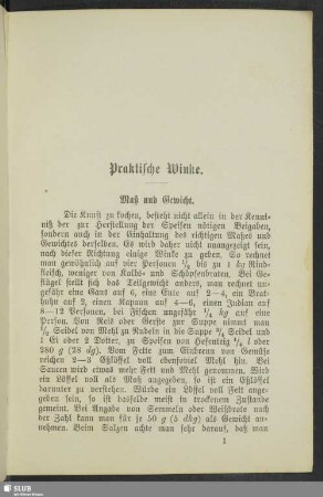 Praktische Winke