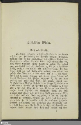 Praktische Winke