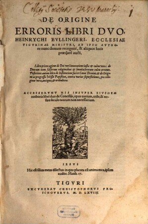 De origine erroris : libri II.