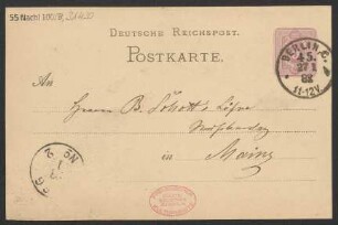 Brief an B. Schott's Söhne : 27.01.1882