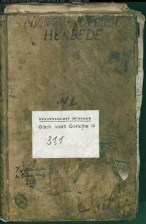 Belege zum Hypothekenbuch des Gerichts Herbede