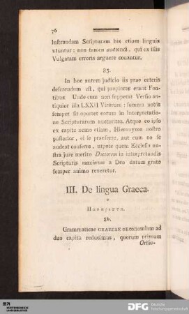 III. De lingua Graeca.