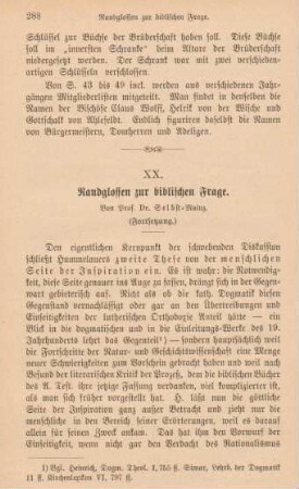 288-300 Randglossen zur biblischen Frage : Fortsetzung