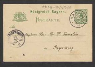 Brief von Georg Fischer an Hermann Poeverlein