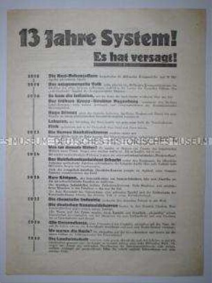 Illustriertes Propagandaflugblatt der SPD zu den preußischen Landtagswahlen 1932 mit scharfer Polemik gegen die Nazis