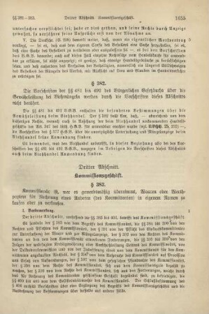 Dritter Abschnitt. Kommissionsgeschäft