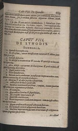 Caput VIII. De synodis.