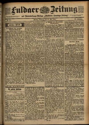 Erste Ausgabe vom Samstag, den 27. Mai 1899.