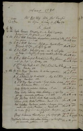 Aus Phil. Wilh. Ludw. Flad Verzeichnis von Büchern. Heidelberg den 9ten Nov. 1789.