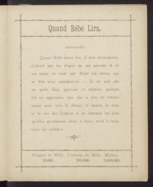 Quand Bébé Lira.