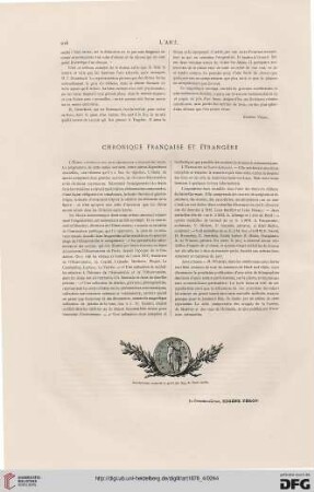Chronique française et étrangère