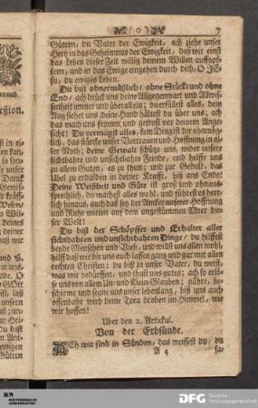 Uber den 2. Artickul. Von der Erbsünde.