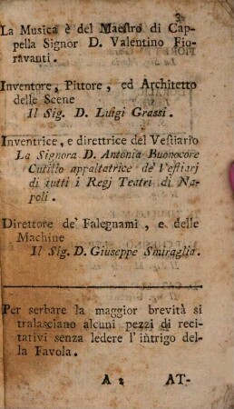 Amore immaginario : Commedia per musica