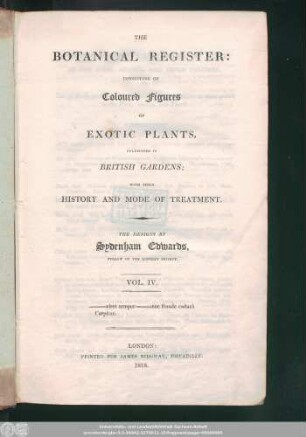 4: The Botanical register : consisting of coloured figures of exotic plants