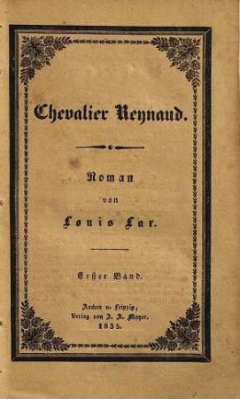 Chevalier Reynaud : Roman, 1