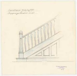 Landhaus Sielaff: Ansicht des Treppengeländers 1:10