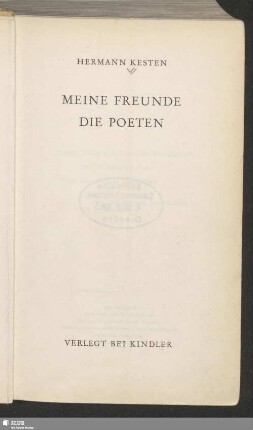 Meine Freunde, die Poeten