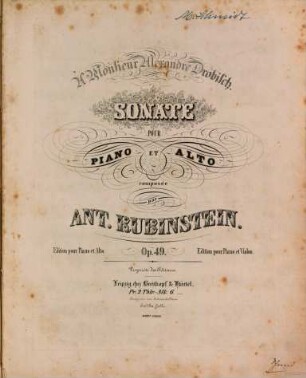 Sonate pour piano et alto, op. 49