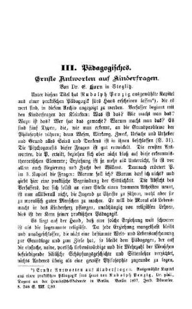 Ernste Antworten auf Kinderfragen