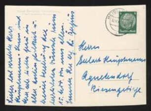 Brief von Ottilie Bergius an Gerhart Hauptmann